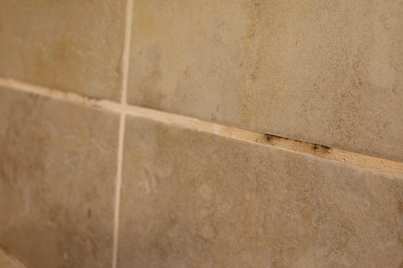 Before: outdated shower and surround